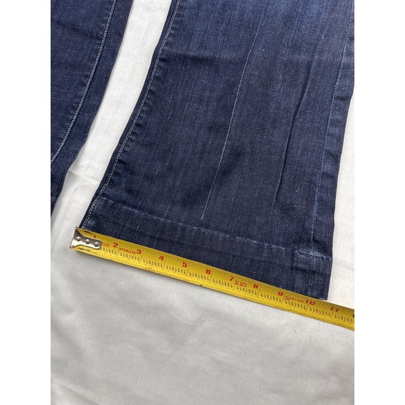 7 For All Mankind Dojo Wide Leg Trouser Jeans Dark Wash Stretch Size 28 - Picture 3 of 7